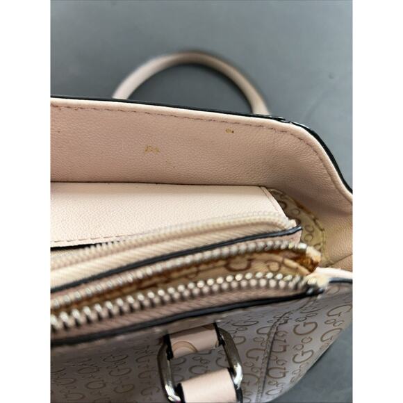 Guess Los Angeles Women’s Crossbody Handbag Tote Purse Monogram Light Pink - Picture 10 of 10